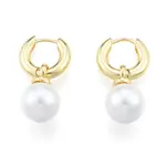 ABS Plastic Pearl Dangle Hoop Earrings