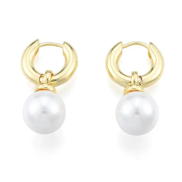 ABS Plastic Pearl Dangle Hoop Earrings