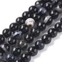 Natural Black Agate Beads Strands