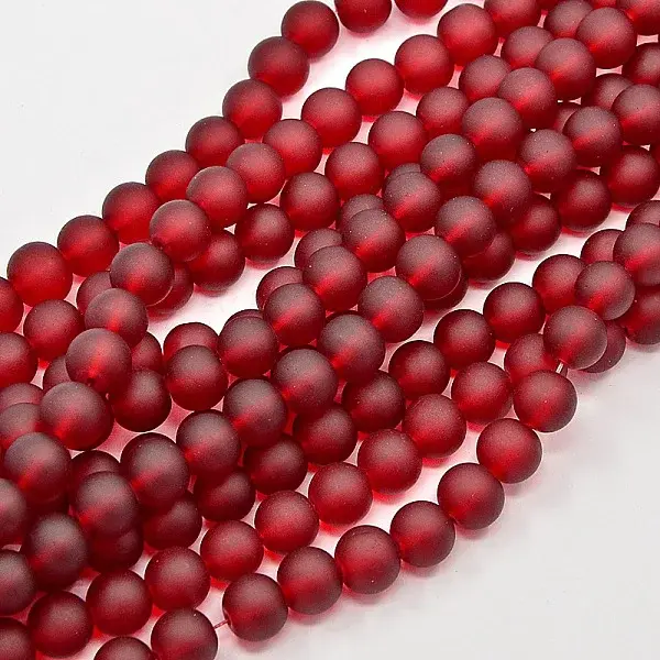 Baking Paint Transparent Glass Bead Strands