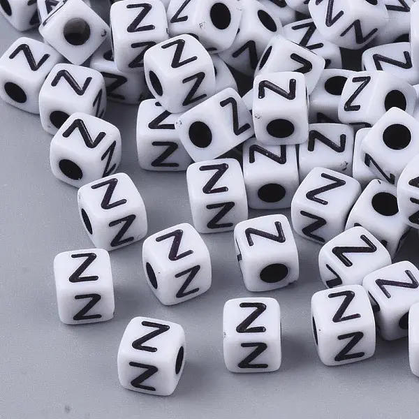 White Opaque Acrylic Beads