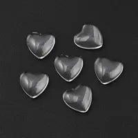 Transparent Glass Heart Cabochons
