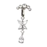 Brass Pave Clear Cubic Zirconia Clip on Belly Rings