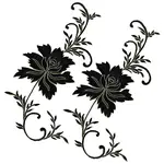 2Pcs Peony Computerized Embroidery Cloth Iron on/Sew on Patches