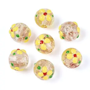 Luminous Handmade Gold Sand Lampwork Beads