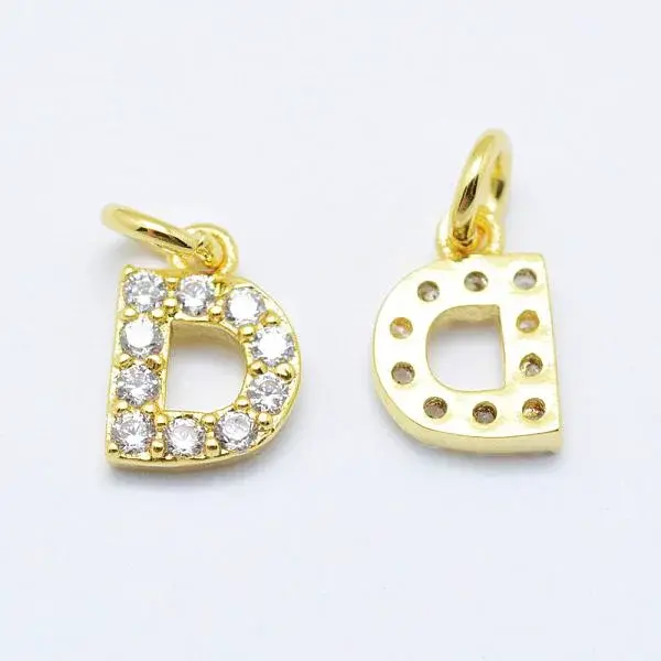 Brass Micro Pave Grade AAA Cubic Zirconia Charms