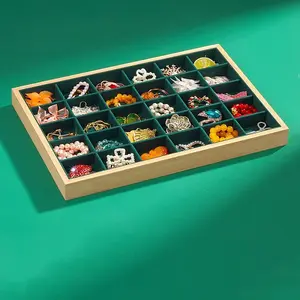 Velvet & Bamboo Jewelry Display Trays