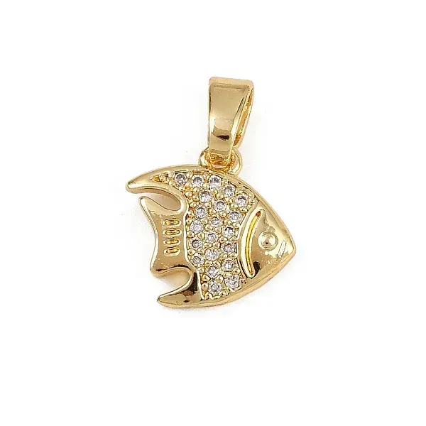 Brass Micro Pave Cubic Zirconia Charms