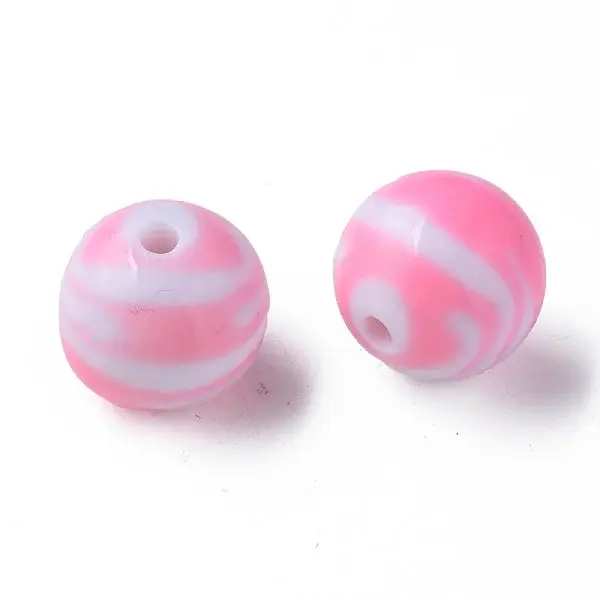 Opaque Striped Acrylic Beads