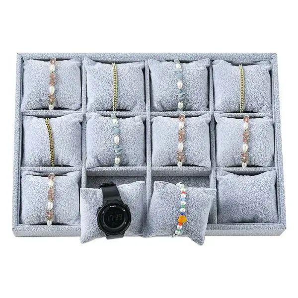 Wood Covered with Velvet Jewelry Bracelet Watch Displays