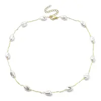 CCB Plastic Pearl Beaded Chain Necklace