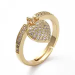 Adjustable Brass Micro Pave Cubic Zirconia Finger Rings