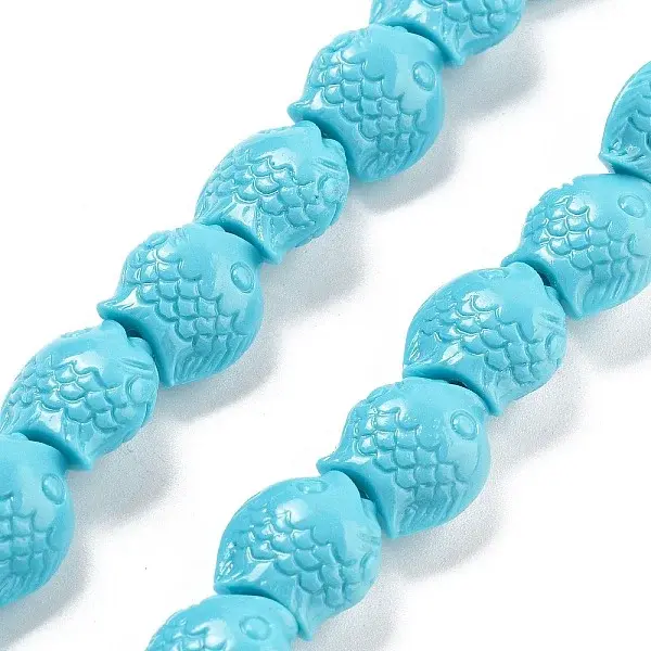 Synthetic Coral Carved Beads Strands