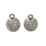 Rack Plating Brass Micro Pave Cubic Zirconia Charms