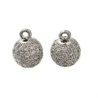 Rack Plating Brass Micro Pave Cubic Zirconia Charms
