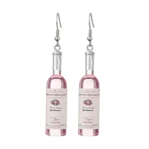 Wine Bottle Resin Dangle Earrings