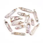 Electroplated Natural Keshi Pearl Pendants