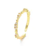 Clear Cubic Zirconia Heart Open Cuff Ring