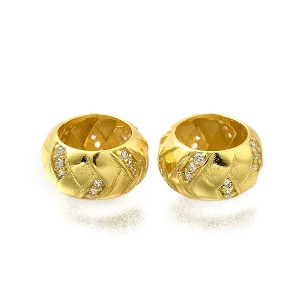 925 Sterling Silver Cubic Zirconia European Beads