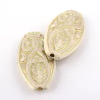 Oval Plating Acrylic Beads