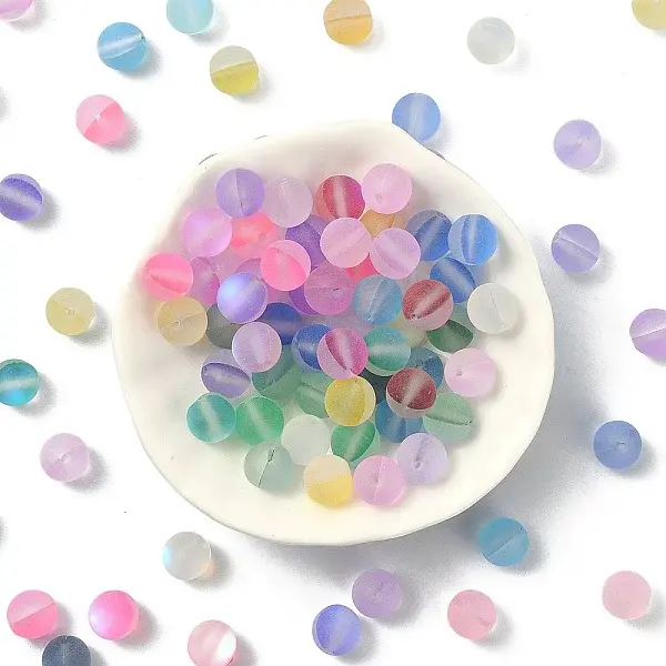 Transparent Frosted Glass Beads