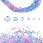 6 Styles Gradient Color Transparent Painted Glass Beads Strands