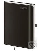 Týdenní diář 2026 B6 Double Black s poutkem