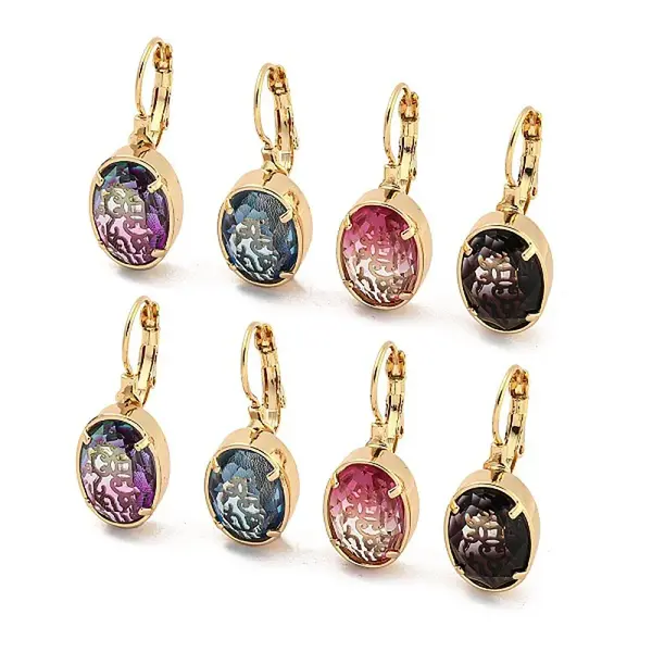 Glass Leverback Earrings