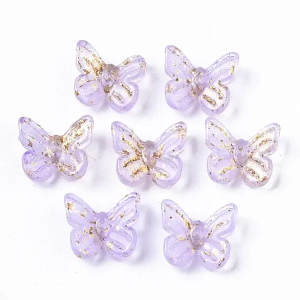 Transparent Spray Painted Glass Charms