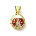 Brass Micro Pave Clear Cubic Zirconia Enamel Pendants