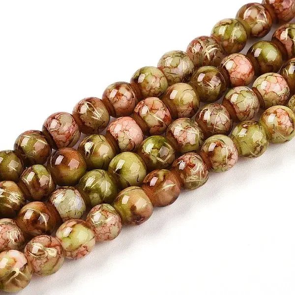 Baking Paint Glass Beads Strands