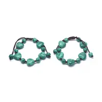 Synthetic Turquoise Braided Bead Bracelets