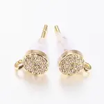 Brass Micro Pave Cubic Zirconia Stud Earring Findings