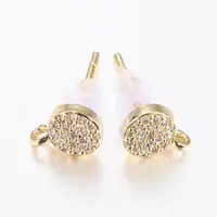 Brass Micro Pave Cubic Zirconia Stud Earring Findings