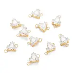 Brass Clear Cubic Zirconia Links