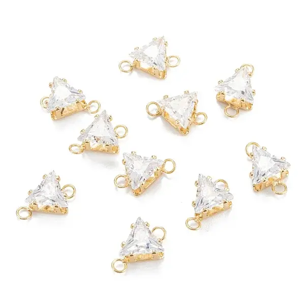 Brass Clear Cubic Zirconia Links