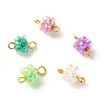Resin Rhinestone Round Connector Charms