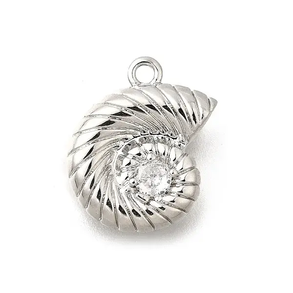 Brass Pave Clear Cubic Zirconia Charms