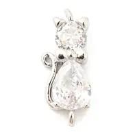 Brass Micro Pave Cubic Zirconia Kitten Links connectors