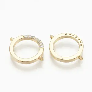 Brass Micro Pave Cubic Zirconia Links