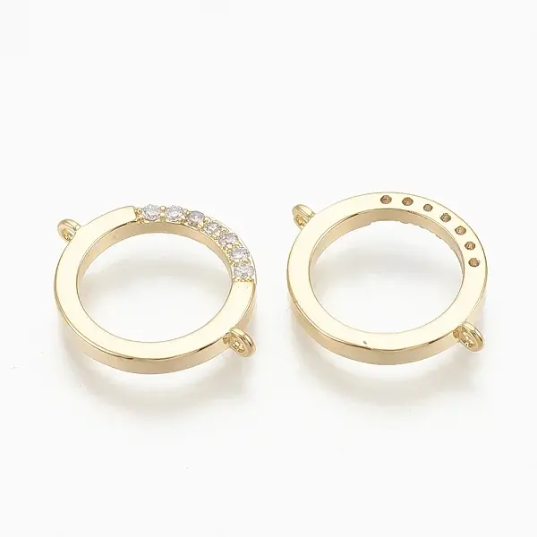 Brass Micro Pave Cubic Zirconia Links
