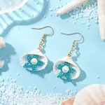 Shell Shape 304 Stainless Steel Dangle Earrings