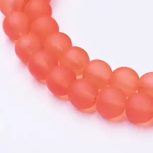 Baking Paint Transparent Glass Bead Strands