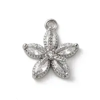 Brass Micro Pave Cubic Zirconia Charms