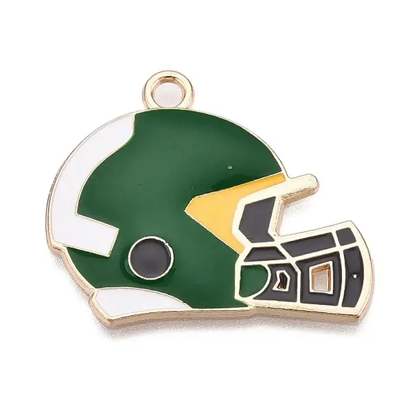 Rugby Theme Alloy Enamel Pendants