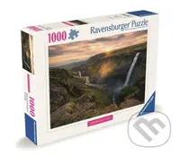 Skandinávie: Vodopád Haifoss, Island - puzzle z kategorie Přírodní scenérie