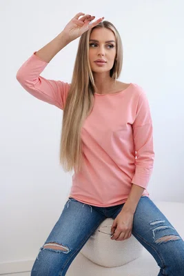 Kesi Dámská blůza s lodičkovým výstřihem meruňková