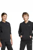Dětská mikina adidas černá barva, s kapucí, vzorovaná, JN2161
