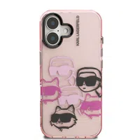 Zadní kryt Karl Lagerfeld IML Multi K&CH Heads pro Apple iPhone 16, růžová
