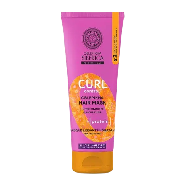 NATURA SIBERICA Oblepikha O Curl Control Proteinová maska pro kudrnaté vlasy 200 ml